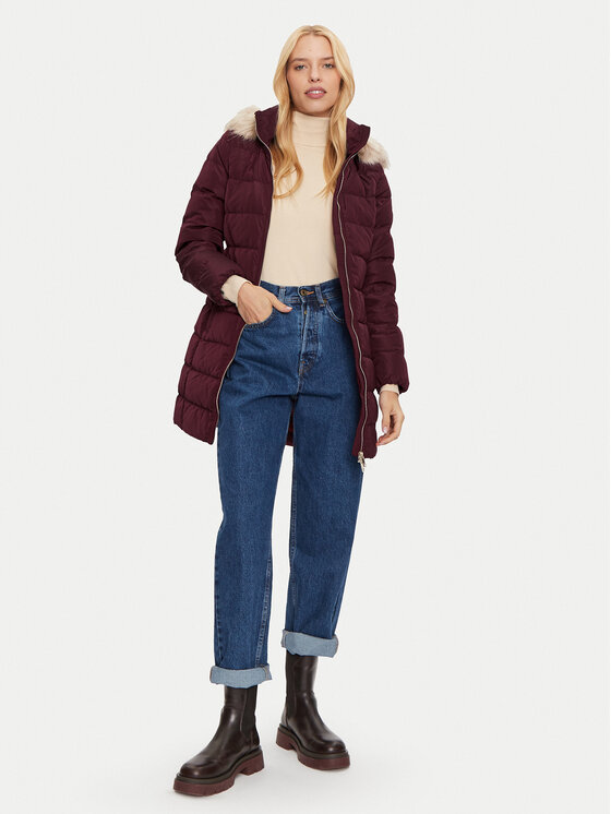 Tommy Hilfiger Tommy Hilfiger Daunenjacke Heritage WW0WW43234 Dunkelrot Regular Fit