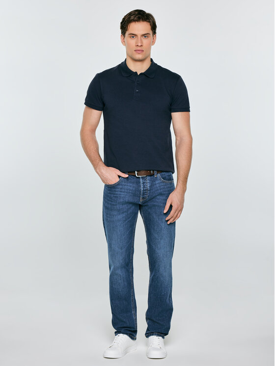 BIG STAR BIG STAR Polo MARKOLINOS Granatowy Basic Fit