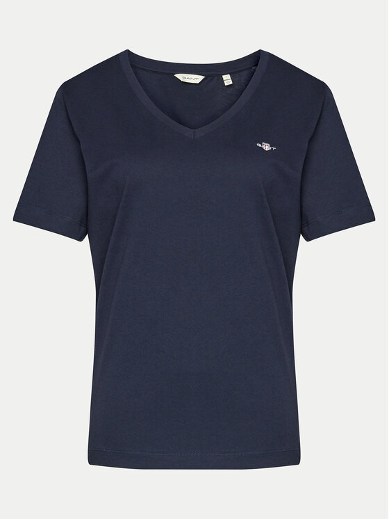 Gant Tričko Shield 4200750 Tmavomodrá Regular Fit