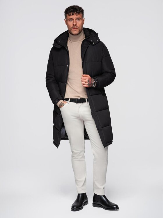 Ombre Ombre Kurtka zimowa OM-JALJ-0309 Czarny Regular Fit