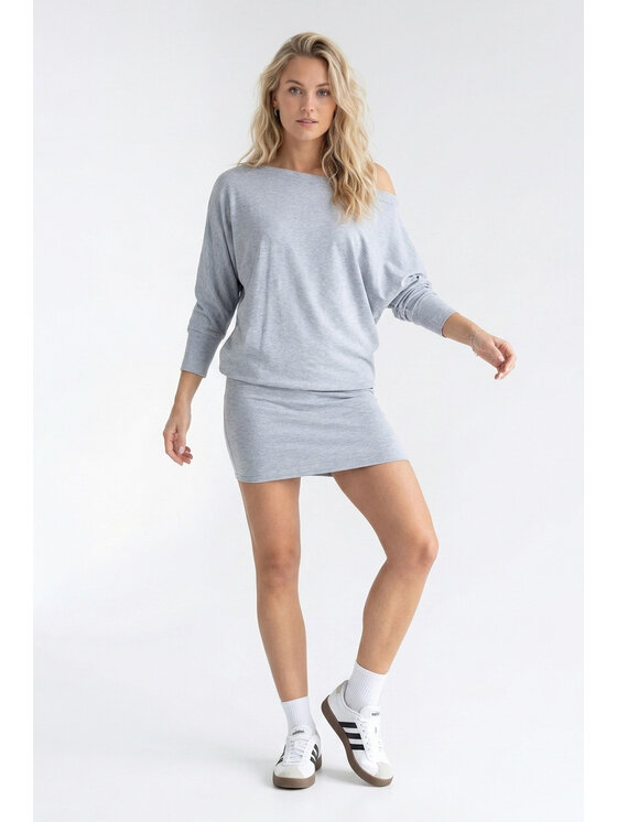 FIGL FIGL Sukienka codzienna M1345 Szary Loose Fit