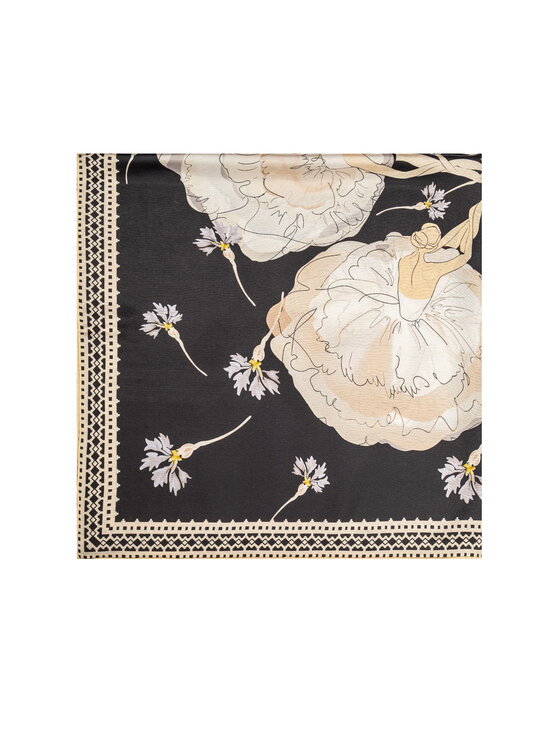 ALLORA BE UNIQUE ALLORA BE UNIQUE Foulard in seta dwustronna Ballerina Nero