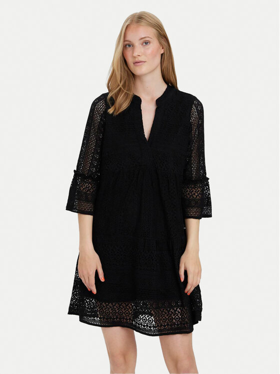 Vero Moda Letné šaty Honey 10275875 Čierna Relaxed Fit