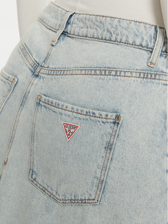 Guess Guess Fustă de blugi W5RD95 D5LQ1 Albastru celest Regular Fit