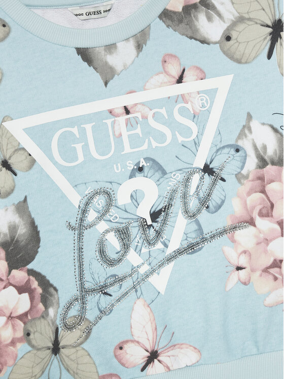 Guess Guess Bluză J5RQ06 KA6R4 Albastru celest Regular Fit