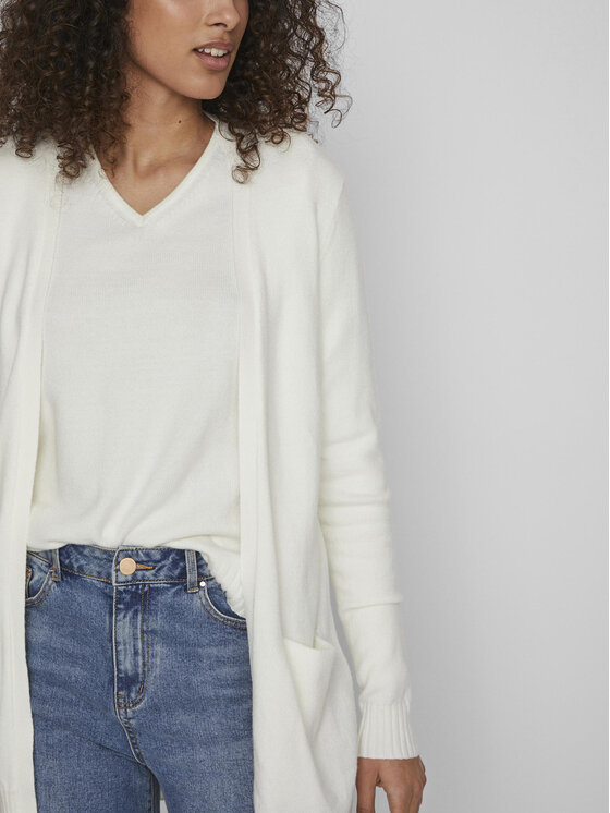 Vila Vila Strickjacke Ril 14044041 Weiß Regular Fit