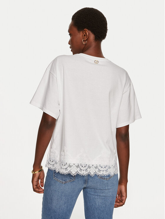 TWINSET TWINSET T-krekls 242TP2510 Balts Loose Fit