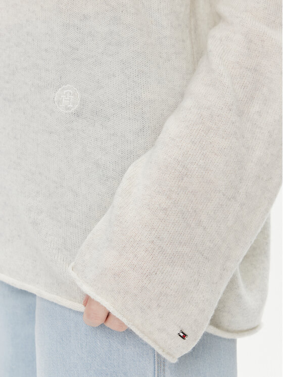 Tommy Hilfiger Tommy Hilfiger Sweter WW0WW39890 Écru Relaxed Fit