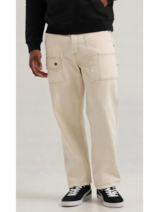 Lee Lee Spodnie materiałowe Loose Straight Carpenter Pant Beżowy Loose Fit