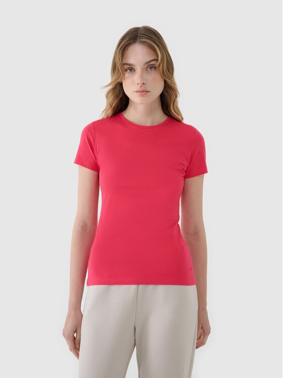 4F 4F T-Shirt 4FWSS25TTSHF1995-54S Różowy Slim Fit