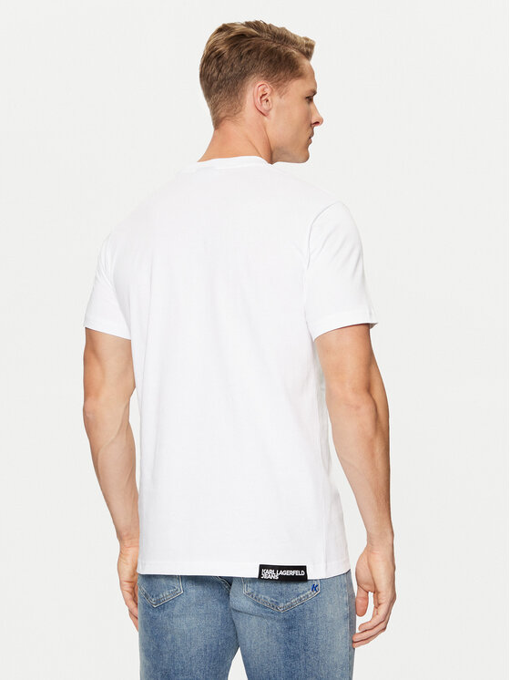 Karl Lagerfeld Jeans Karl Lagerfeld Jeans Póló A1M17003 Fehér Slim Fit