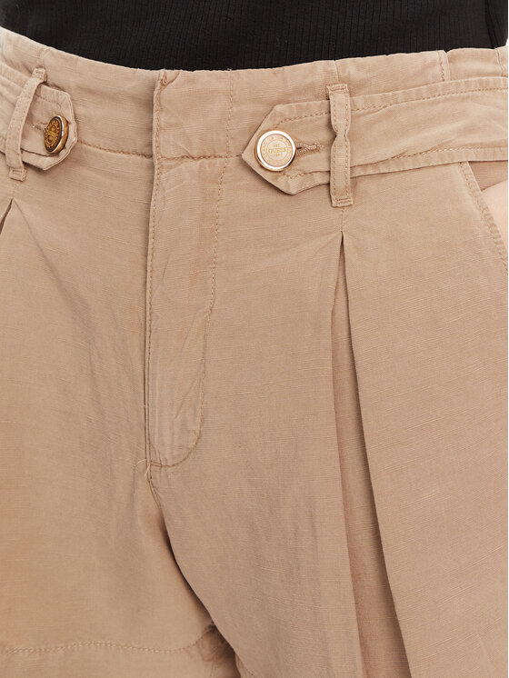 Guess Guess Pantalon scurți din material W5GD1J WG8N0 Bej Relaxed Fit