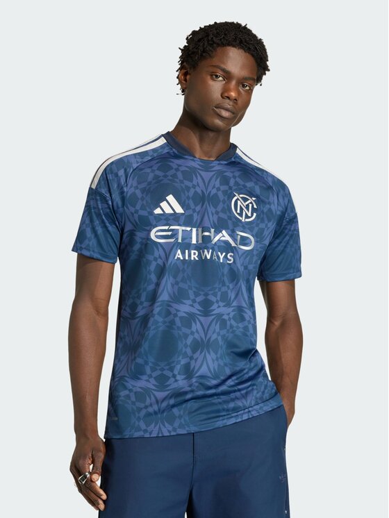 adidas adidas Koszulka techniczna New York City FC Błękitny Slim Fit
