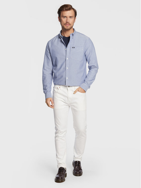 Wrangler Wrangler Camicia W5B1BMX7K 112320866 Celeste Regular Fit