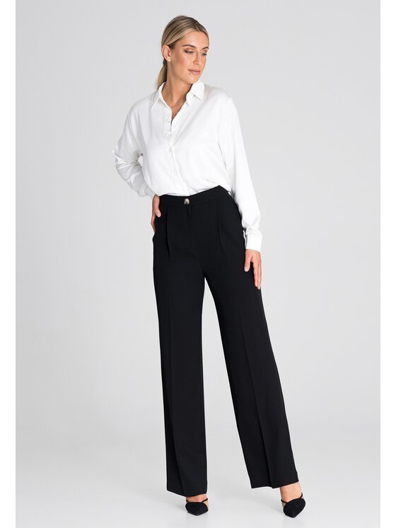 FIGL FIGL Spodnie damskie M949 Czarny Regular Fit