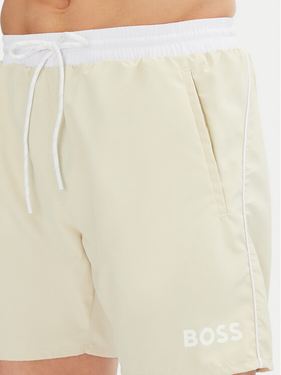 BOSS BOSS Pantaloni scurți pentru înot Starfish 50514429 Écru Regular Fit