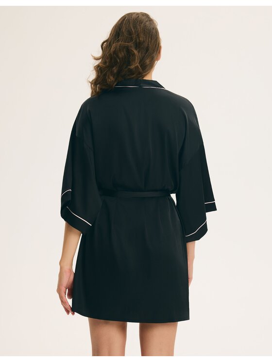 Esotiq Esotiq Szlafrok 45765 Czarny Regular Fit
