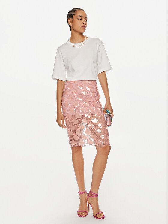 ROTATE ROTATE Pouzdrová sukně Dula 1134461922 Růžová Slim Fit