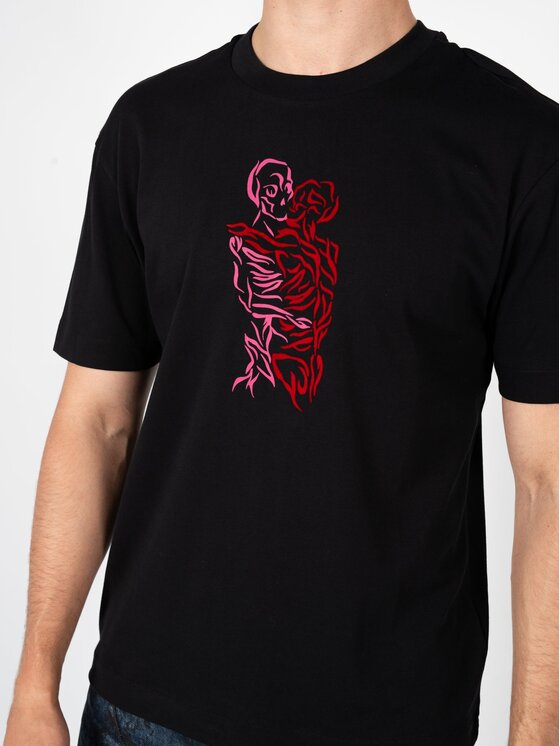 Les Hommes Les Hommes T-Shirt LBT1007700D Μαύρο Regular Fit