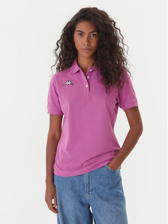 Kappa Kappa Polo Logo Sharas Wss 302B3C0 Fioletowy Regular Fit