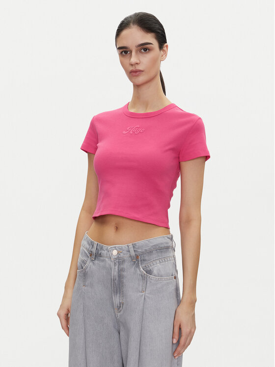 HUGO HUGO T-Shirt Delanor_2 50539132 Růžová Cropped Fit