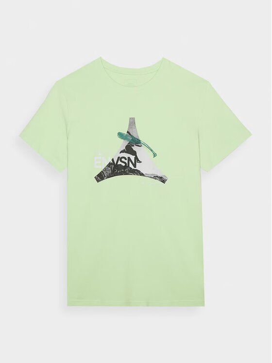 4F 4F T-shirt 4FRAW24TTSHM2301-41S Verde Regular Fit