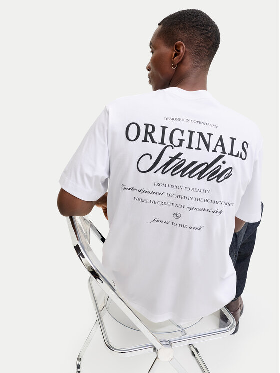 Jack & Jones Jack & Jones Tricou Norrebro Typo 12282898 Alb Regular Fit