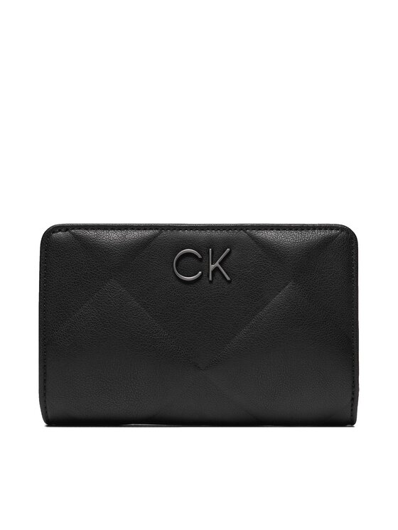 Portofel Mare de Damă Calvin Klein Re-Lock Quilt Bifold Wallet K60K611374 Negru