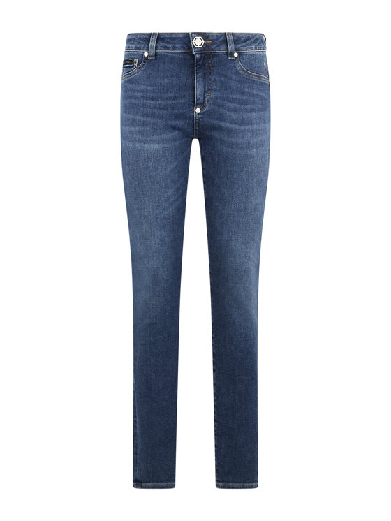 PHILIPP PLEIN PHILIPP PLEIN Jegginsy 29815 Niebieski Jegging Fit