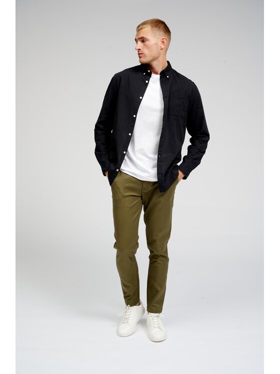 TeeShoppen TeeShoppen Chinosy 'Perform Collection' Zielony Slim Fit