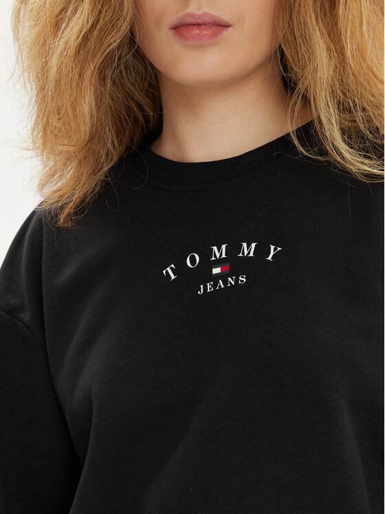 Tommy Jeans Tommy Jeans Bluza Essential Logo DW0DW18143 Czarny Regular Fit