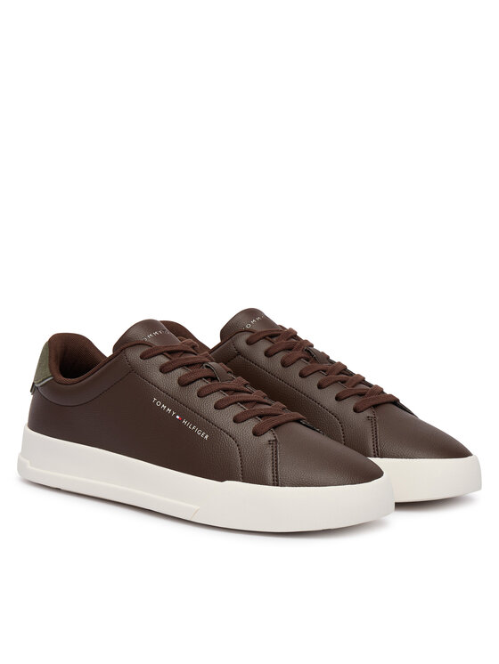 Tommy Hilfiger Tommy Hilfiger Sneakersy Th Court Lth Detail Ess FM0FM05367 Hnedá