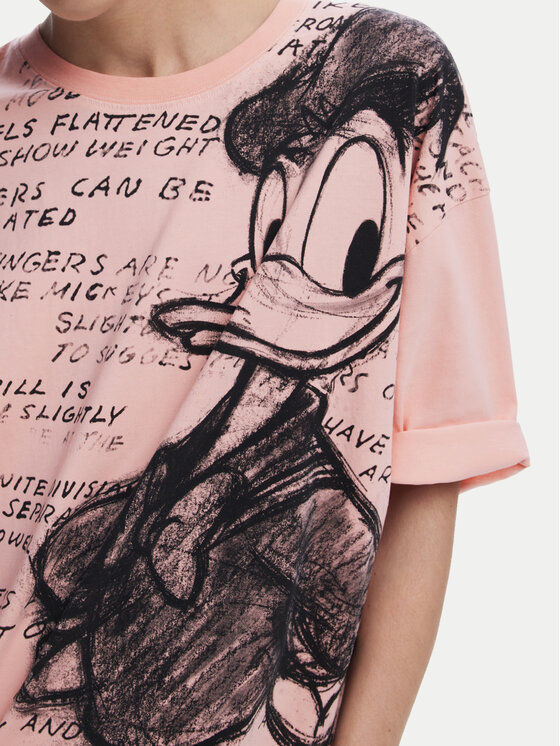 Desigual Desigual T-Shirt Donald 25SWTKAH Ροζ Loose Fit