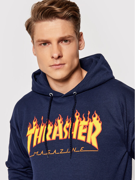 Thrasher Thrasher Džemperis Flame Tamsiai mėlyna Regular Fit