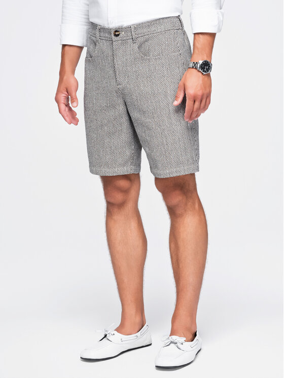 Ombre Ombre Szorty materiałowe OM-SRCS-0189 Brązowy Regular Fit