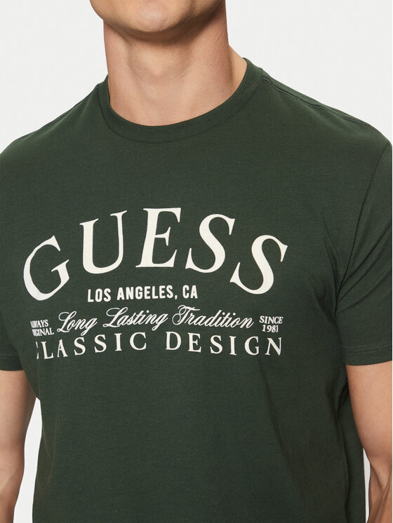 Guess Guess T-Shirt M5RI43 K9RM1 Zielony Regular Fit
