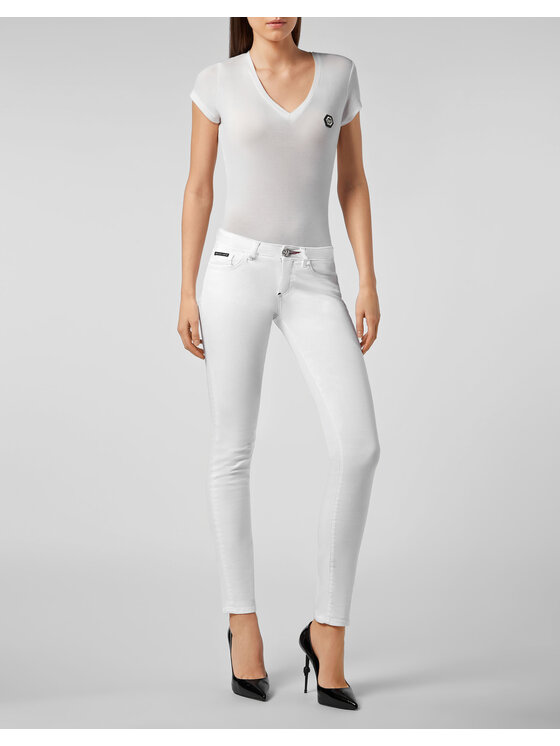 PHILIPP PLEIN PHILIPP PLEIN Džínsy 21817 Biela Slim Fit