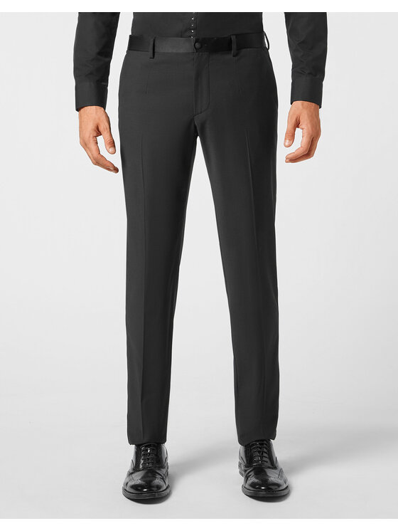 PHILIPP PLEIN PHILIPP PLEIN Spodnie materiałowe 347 Czarny Regular Fit