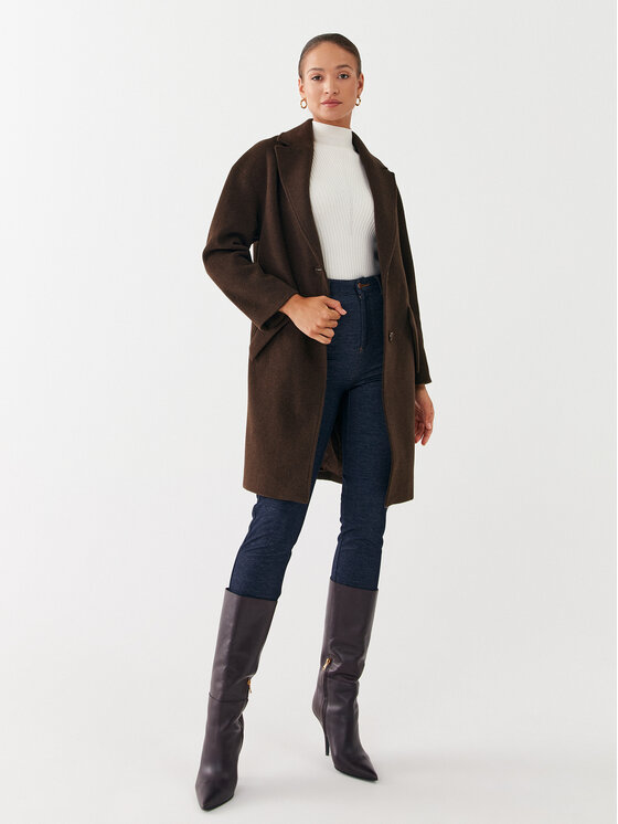 Guess Guess Volneni plašč Elly W2BL0H WEWU0 Rjava Relaxed Fit