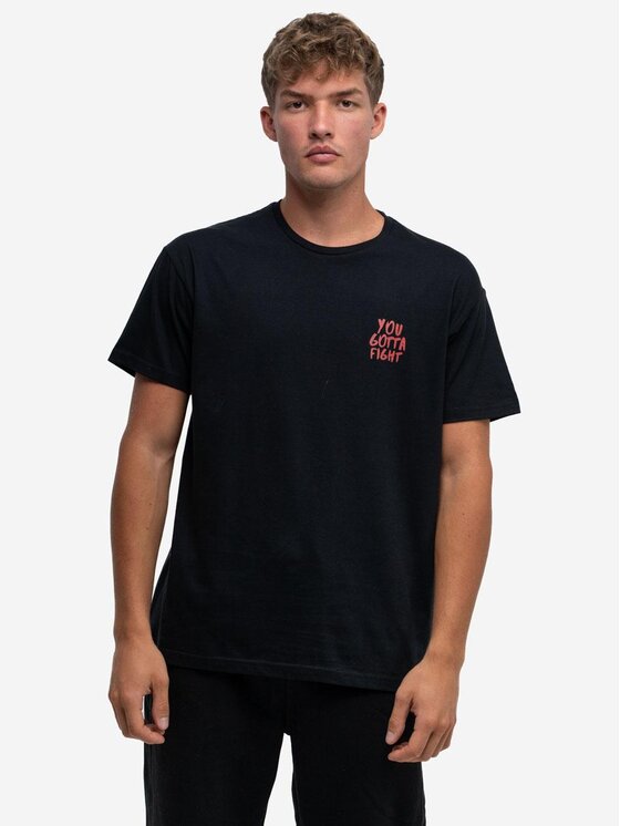 MyStars MyStars T-Shirt Koszulka Z Krótkim Rękawem Męska Czarna MyStars Fight XXL Czarny Regular Fit