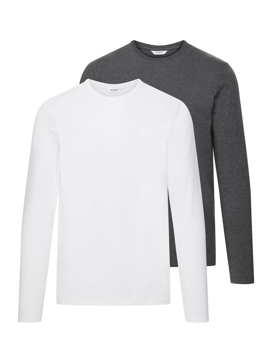 Esotiq Esotiq Longsleeve 42979 Szary Regular Fit