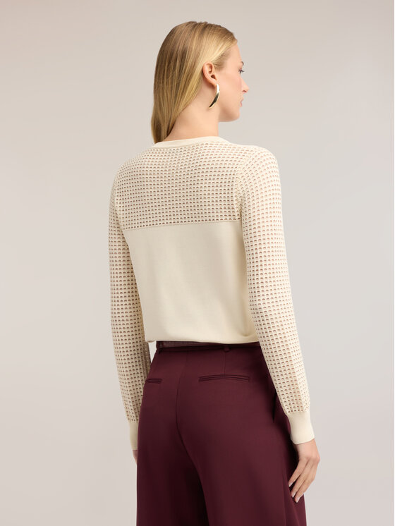 Motivi Motivi Sweter M396W004109N011 Biały Regular Fit