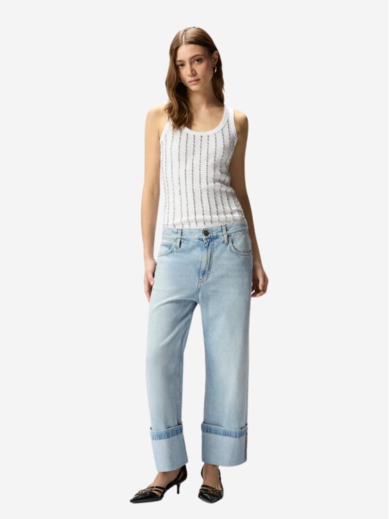 PINKO PINKO Jeansy SIPARIO PANTALONE DENIM + BELT Błękitny Regular Fit