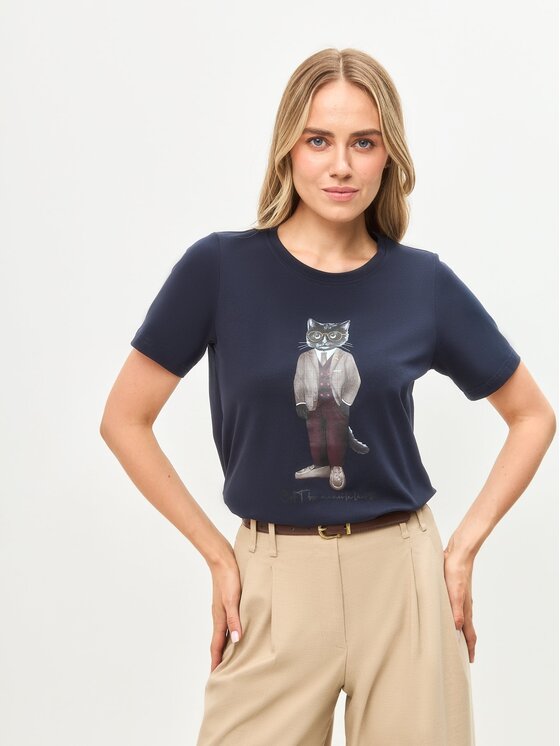 CAT by maniita lacitta CAT by maniita lacitta T-Shirt Printed T-shirt Niebieski Regular Fit