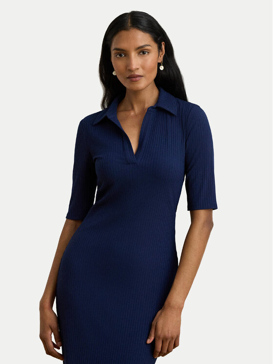 LAUREN RALPH LAUREN LAUREN RALPH LAUREN Φόρεμα υφασμάτινο 200973609002 Σκούρο μπλε Slim Fit