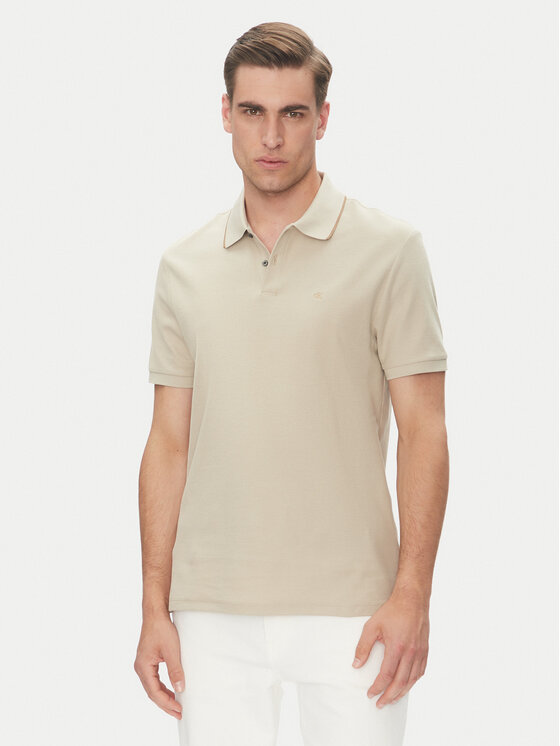 Calvin Klein Calvin Klein Pólóing LV04LC239G Bézs Regular Fit