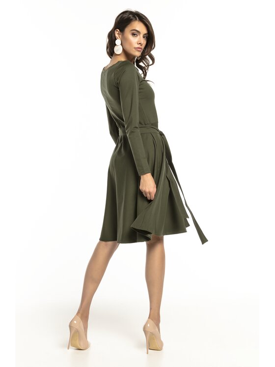 Tessita Tessita Úpletové šaty T287 Zelená A-Line Fit