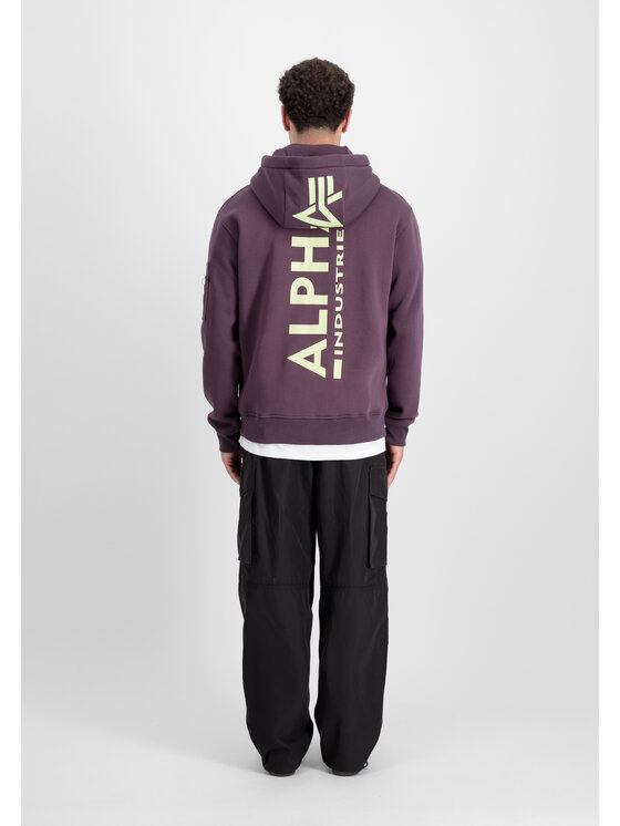 Alpha Industries Alpha Industries Bluza Backprint Hoodie Fioletowy Regular Fit