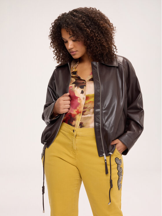 Fiorella Rubino Fiorella Rubino Kurtka z imitacji skóry R300L000344N022 Brązowy Regular Fit