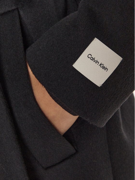 Calvin Klein Calvin Klein Vilnas mētelis K20K207700 Melns Regular Fit